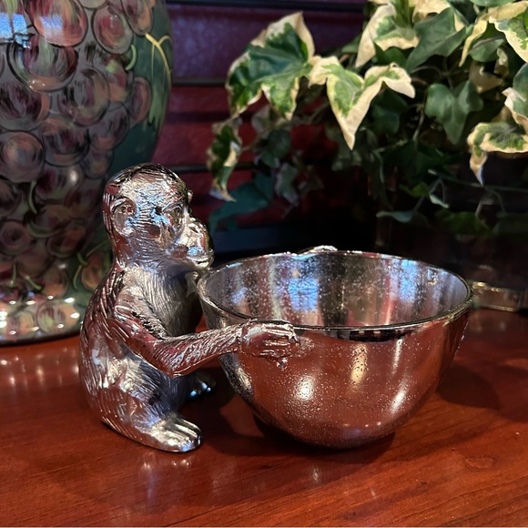 NWOT Silver Monkey Decorative Bowl - Made in India - Picture 5 of 13